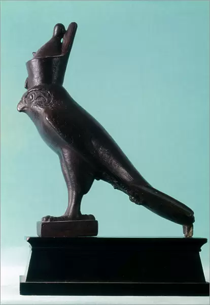 Bronze statue of the Egyptian God Horus, 26th (Saite) Dynasty, Ancient Egypt, 664-525BC
