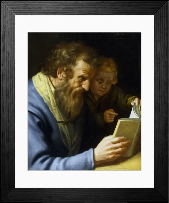 Framed Print : St Matthew and an Angel, 1621. Artist: Abraham Bloemaert Framed Print : St Matthew and an Angel, 1621. Artist: Abraham Bloemaert