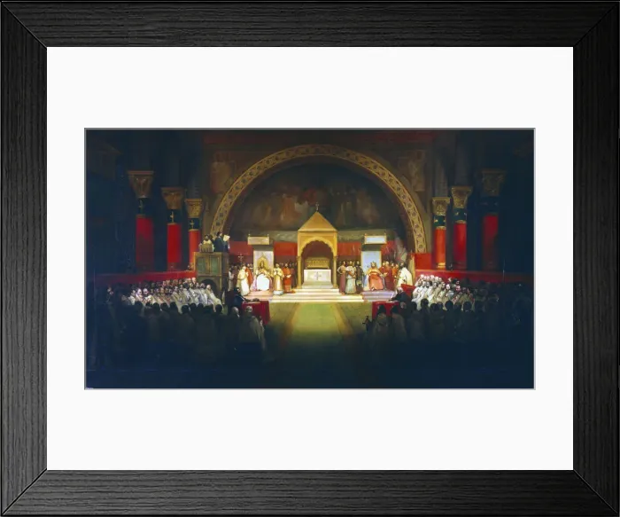 Framed Print : Meeting of the Chapter of the Knights Templar, Paris, 1147 (19th century). Artist: Francois-Marius Granet Framed Print : Meeting of the Chapter of the Knights Templar, Paris, 1147 (19th century). Artist: Francois-Marius Granet