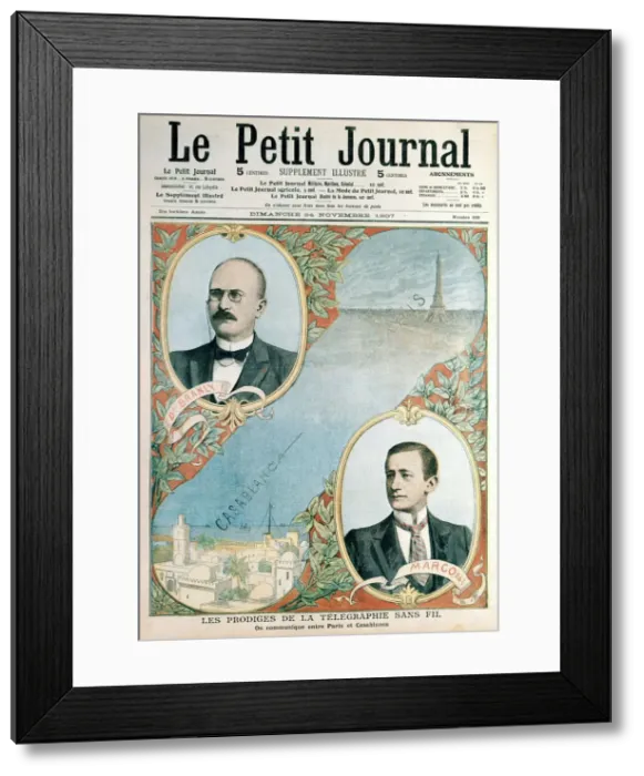Framed Print : Opening of wireless telegraph link between Paris and Casablanca, 1907 Framed Print : Opening of wireless telegraph link between Paris and Casablanca, 1907