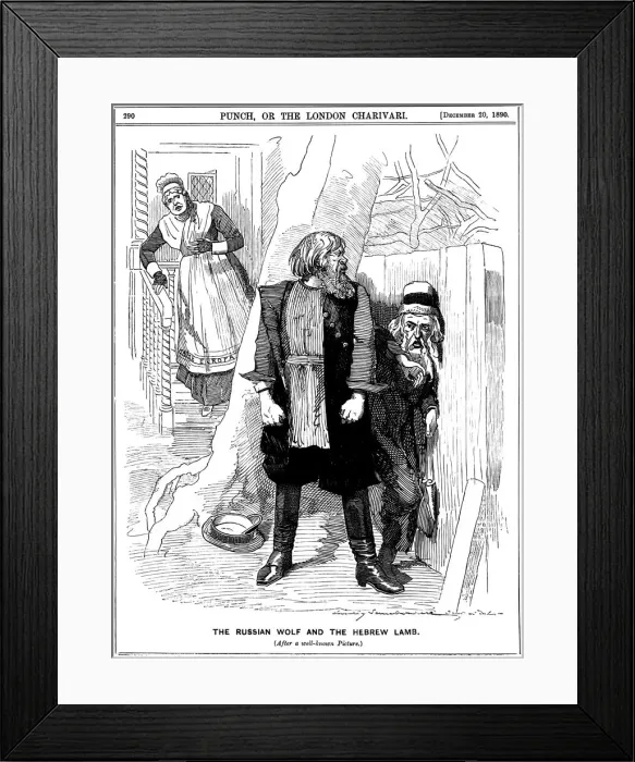 Framed Print : The Russian Wolf and The Hebrew Lamb, cartoon from Punch, 1890 Framed Print : The Russian Wolf and The Hebrew Lamb, cartoon from Punch, 1890
