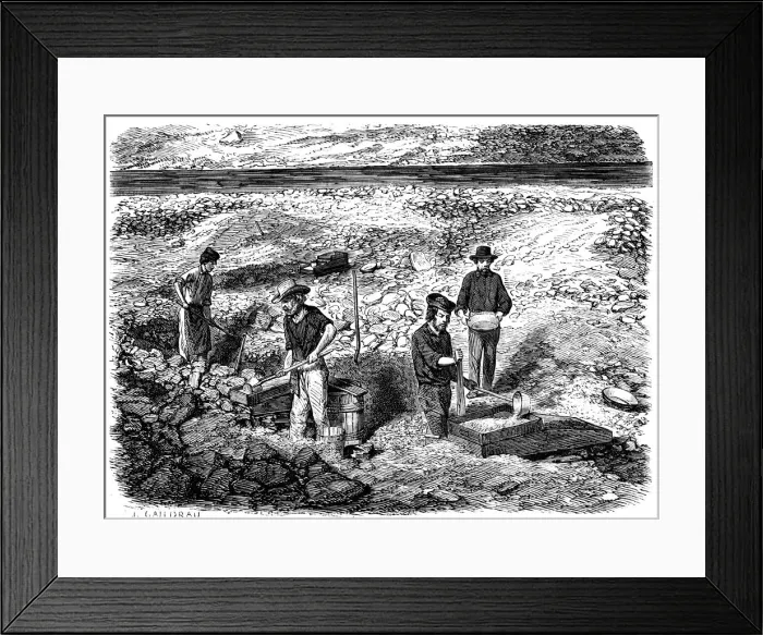 Framed Print : Cradling for gold in the Californian gold fields, 1849 Framed Print : Cradling for gold in the Californian gold fields, 1849
