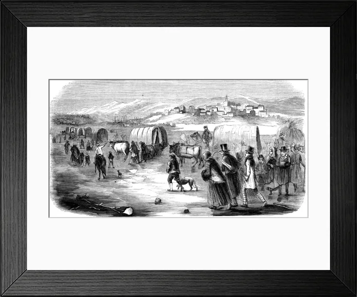 Framed Print : Mormons on the trek from Illinois to Utah, 1846 (1853) Framed Print : Mormons on the trek from Illinois to Utah, 1846 (1853)
