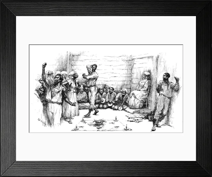 Framed Print : Hypnotic trance induced during Voodoo dance rites, Louisiana, USA, 1886 Framed Print : Hypnotic trance induced during Voodoo dance rites, Louisiana, USA, 1886