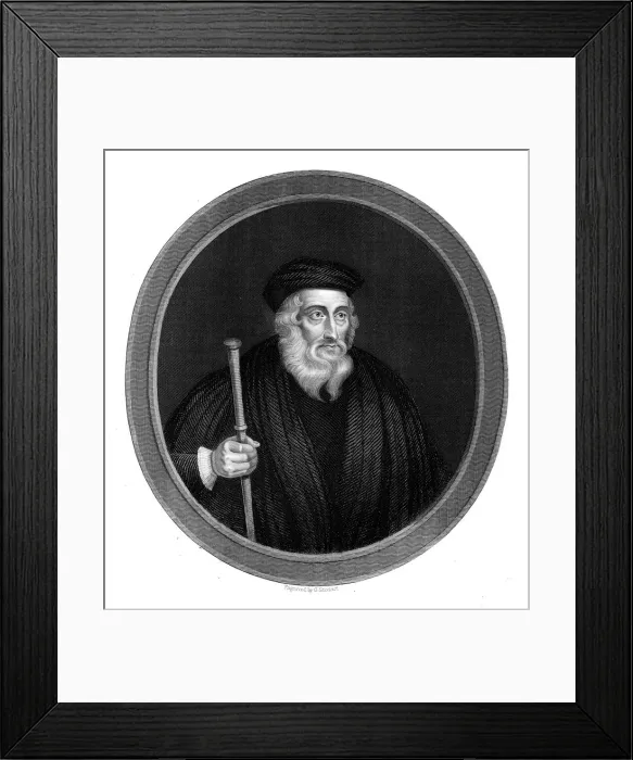 Framed Print : John Wycliffe, 14th century English religious reformer, 1851 Framed Print : John Wycliffe, 14th century English religious reformer, 1851