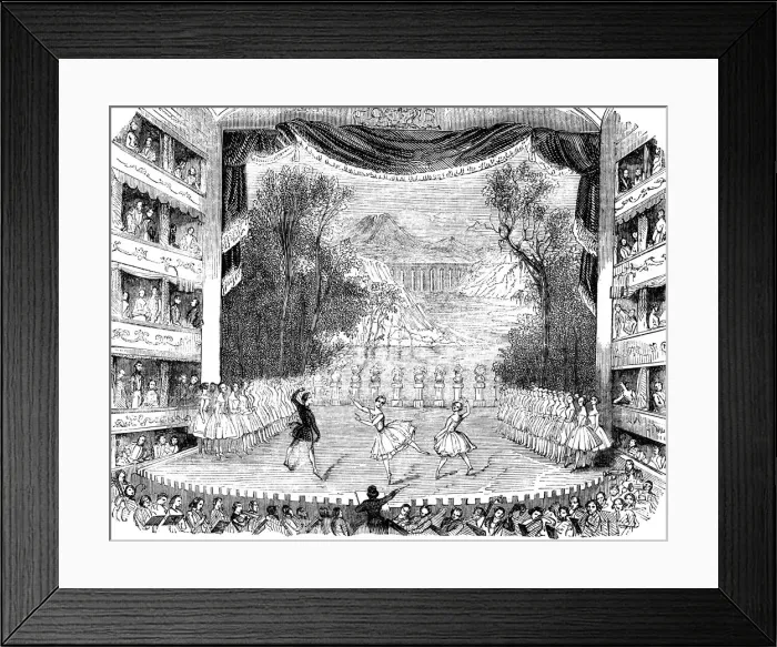 Framed Print : Ballet performance at Her Majestys Theatre, London, 1842 Framed Print : Ballet performance at Her Majestys Theatre, London, 1842