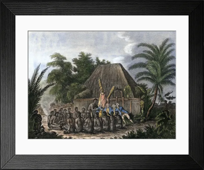 Framed Print : Captain Cooks third Pacific voyage, 1779 (1832) Framed Print : Captain Cooks third Pacific voyage, 1779 (1832)