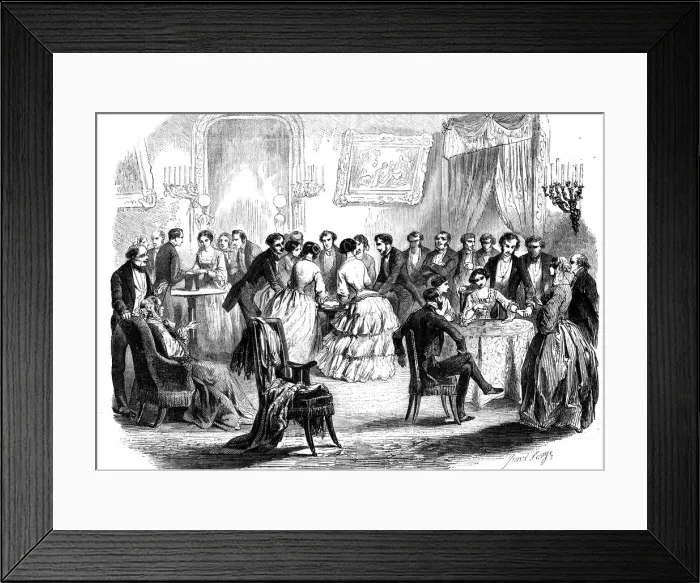 Framed Print : Spiritualist meeting in a Paris drawing room, 1853 Framed Print : Spiritualist meeting in a Paris drawing room, 1853