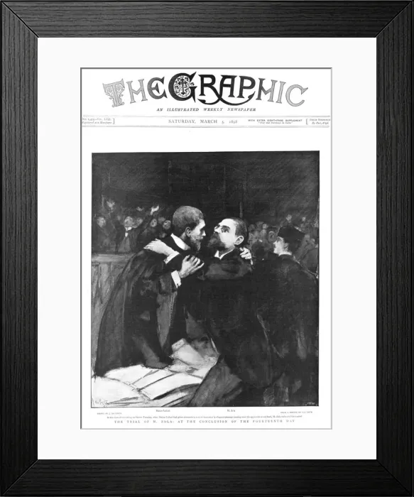 Framed Print : Trial of Emile Zola, French author, 1898 Framed Print : Trial of Emile Zola, French author, 1898