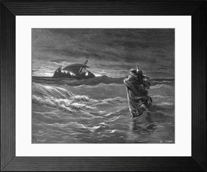 Framed Print : Jesus walking on the water, 1866 Framed Print : Jesus walking on the water, 1866
