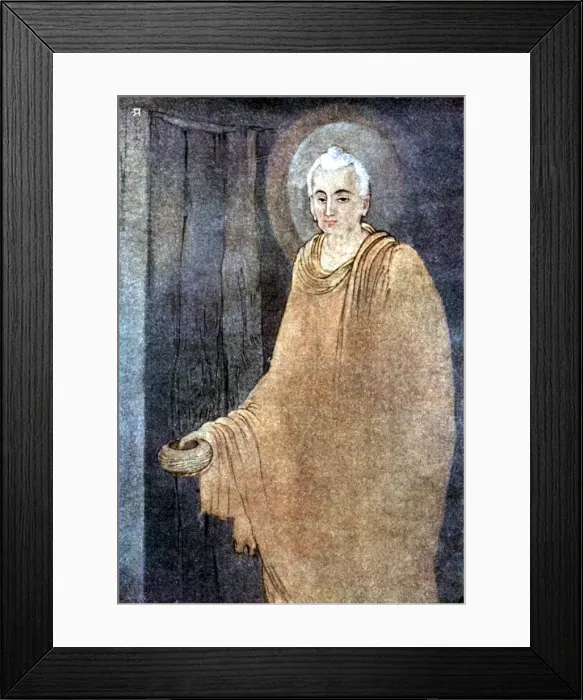 Framed Print : Buddha as mendicant in saffron robes