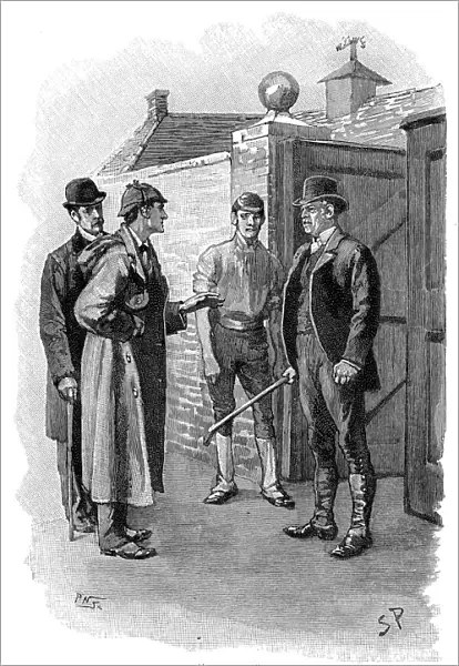 The Adventure of Silver Blaze, Holmes questioning a suspect. Artist: Sidney E Paget