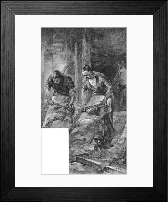 Framed Print : Beaming hides for production of shoe leather, 1885 Framed Print : Beaming hides for production of shoe leather, 1885