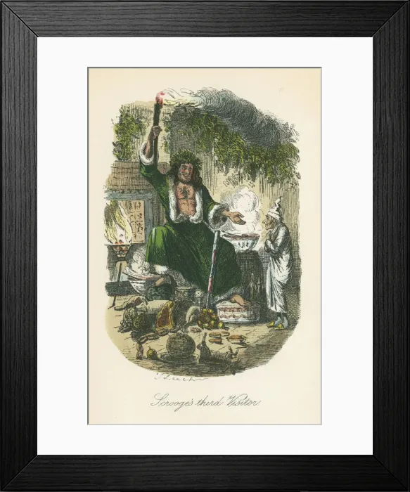 Framed Print : Scene from A Christmas Carol by Charles Dickens, 1843. Artist: John Leech Framed Print : Scene from A Christmas Carol by Charles Dickens, 1843. Artist: John Leech