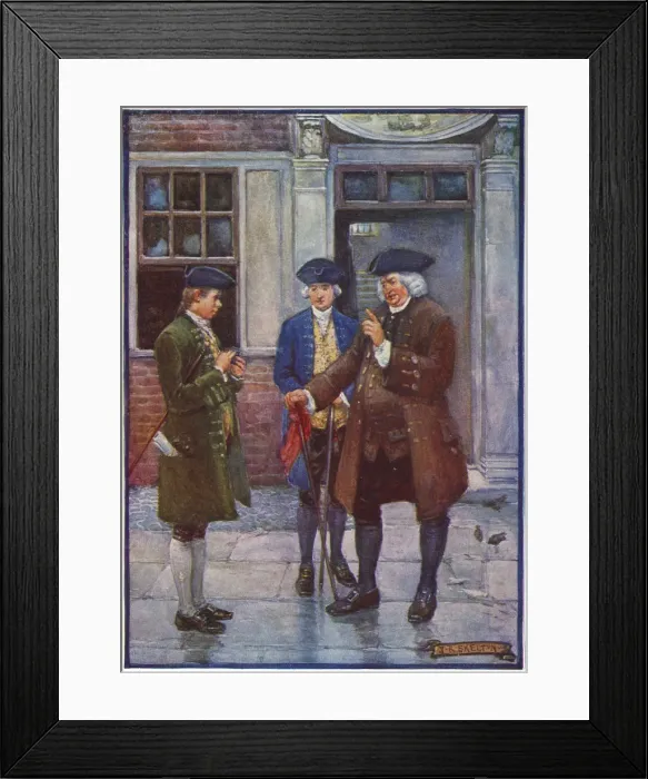Framed Print : Samuel Johnson, English man of letters, talking to Oliver Goldsmith, English author, c1755-1774 Framed Print : Samuel Johnson, English man of letters, talking to Oliver Goldsmith, English author, c1755-1774
