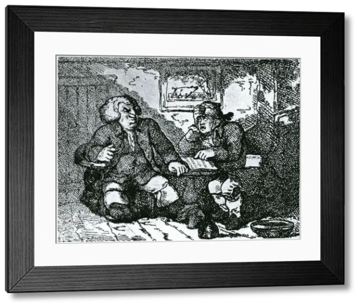 Framed Print : Dr Johnson and James Boswell recovering from a hangover after a night on the town. Artist: Thomas Rowlandson Framed Print : Dr Johnson and James Boswell recovering from a hangover after a night on the town. Artist: Thomas Rowlandson