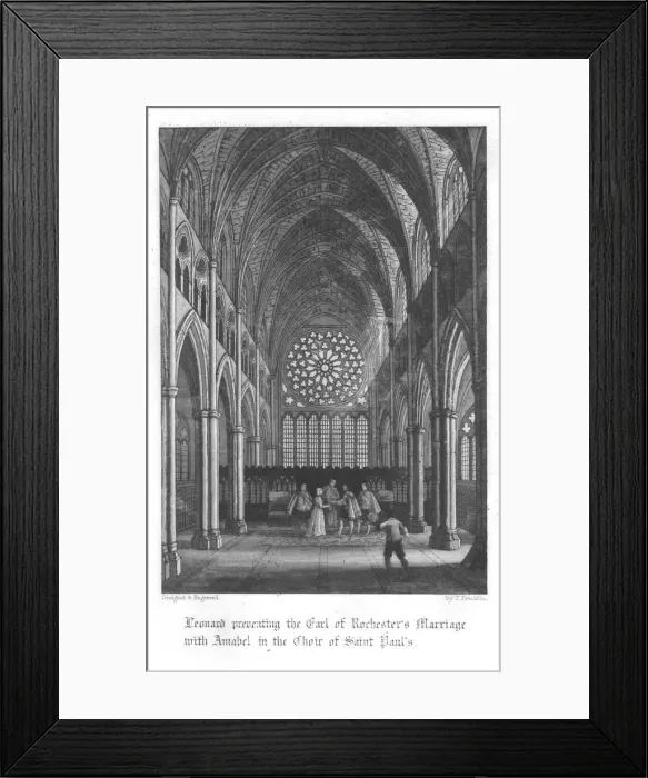 Framed Print : Scene from Old St Pauls by William Harrison Ainsworth, 1855. Artist: John Franklin Framed Print : Scene from Old St Pauls by William Harrison Ainsworth, 1855. Artist: John Franklin