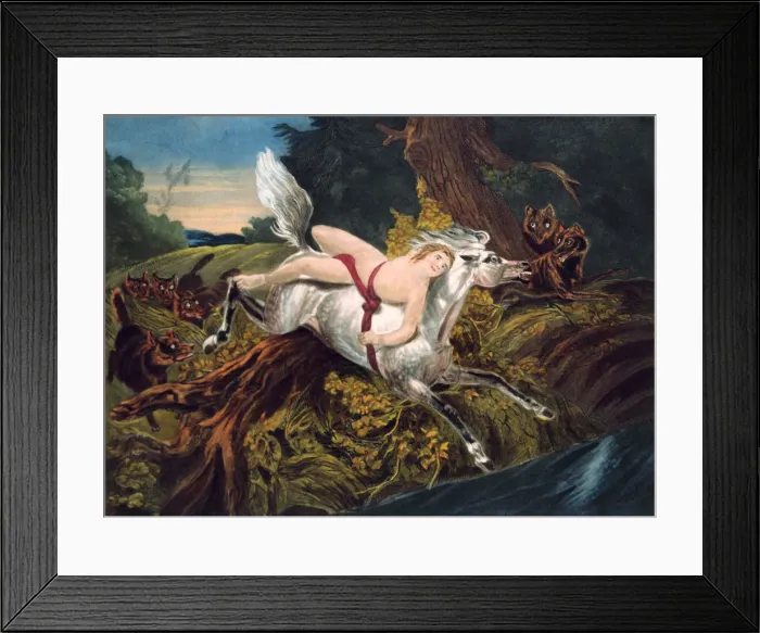 Framed Print : Scene from Byrons poem Mazeppa, c1820 Framed Print : Scene from Byrons poem Mazeppa, c1820