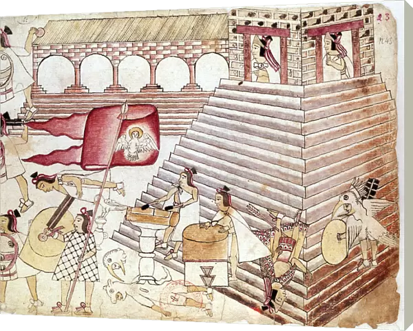 Aztec warriors defending the temple of Tenochtitlan, Mexico