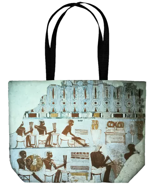 Fragment of painted plaster from the tomb of Sebekhotep, from Thebes, Egypt, 18th Dynasty, c1400 BC