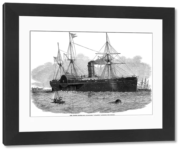 The United States mail steam ship Atlantic entering the Mersey, 1850. Artist: Smyth