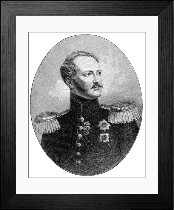 Framed Print : Nicholas I (1796-1855), Tsar of Russia in military uniform Framed Print : Nicholas I (1796-1855), Tsar of Russia in military uniform