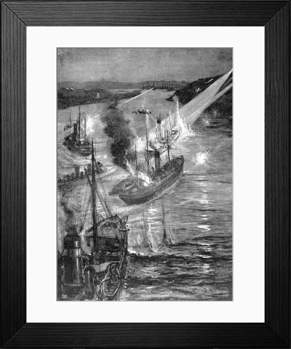 Framed Print : Ship battle at the Russo-Japanese War, 1904 Framed Print : Ship battle at the Russo-Japanese War, 1904