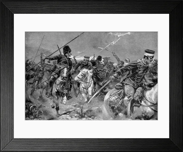 Framed Print : Combat between Cossacks and Japanese Cavalry in a thunderstorm, Russo-Japanese War, 1904-5 Framed Print : Combat between Cossacks and Japanese Cavalry in a thunderstorm, Russo-Japanese War, 1904-5
