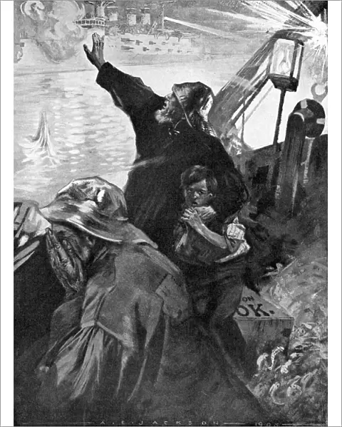 Russian Baltic Fleet attacking fishing boats, Russo-Japanese War, 1904-5