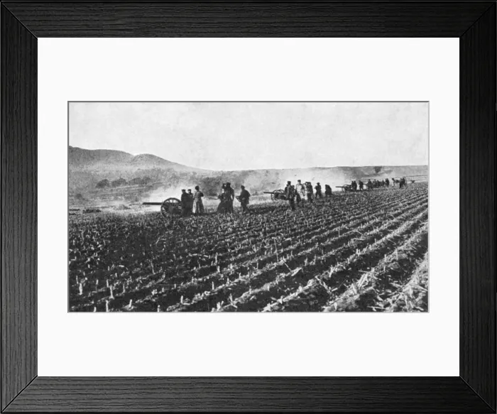 Framed Print : Russian field artillery in the millet field, Russo-Japanese War, 1904-5 Framed Print : Russian field artillery in the millet field, Russo-Japanese War, 1904-5