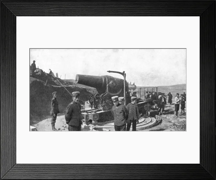 Framed Print : Japanese howitzer battery before Port Arthur, Russo-Japanese War, 1904-5 Framed Print : Japanese howitzer battery before Port Arthur, Russo-Japanese War, 1904-5