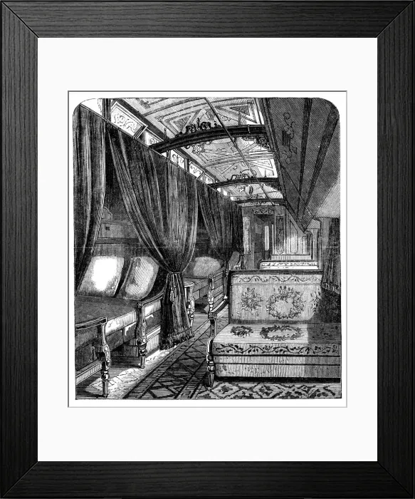 Framed Print : Pullman sleeping car on the Union Pacific Railroad, c1869 Framed Print : Pullman sleeping car on the Union Pacific Railroad, c1869