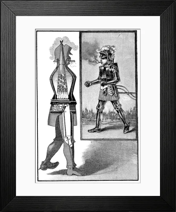 Framed Print : George Moores steam man, 1893. Artist: George Moore Framed Print : George Moores steam man, 1893. Artist: George Moore