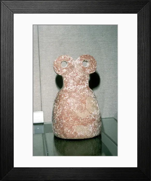 Framed Print : Red terracotta Eye Idol, Tell Brak, N. Syria, Chalcolithic period, 3300 -3000 BC Framed Print : Red terracotta Eye Idol, Tell Brak, N. Syria, Chalcolithic period, 3300 -3000 BC