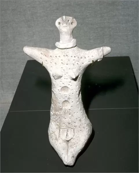 Terracotta mother-goddess with a child, Bronze Age