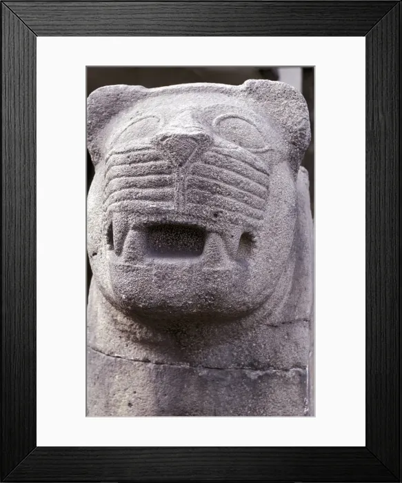 Framed Print : Stone carving of a lion, Hittite