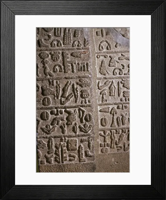 Framed Print : Hittite Hieroglyphs, c9th century BC Framed Print : Hittite Hieroglyphs, c9th century BC