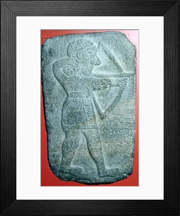 Framed Print : Hittite relief of an archer, Tell Halaf, Syria, c10th - 9th century BC Framed Print : Hittite relief of an archer, Tell Halaf, Syria, c10th - 9th century BC