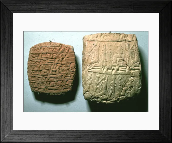 Framed Print : Hittite clay tablet and envelope, Kul-Tepe, c1900 BC Framed Print : Hittite clay tablet and envelope, Kul-Tepe, c1900 BC