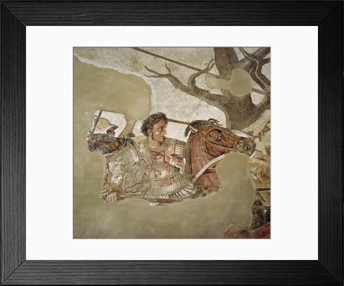 Framed Print : Roman mosaic of Alexander the Great at the Battle of Issus, Pompeii, Italy, (1st century AD) Framed Print : Roman mosaic of Alexander the Great at the Battle of Issus, Pompeii, Italy, (1st century AD)