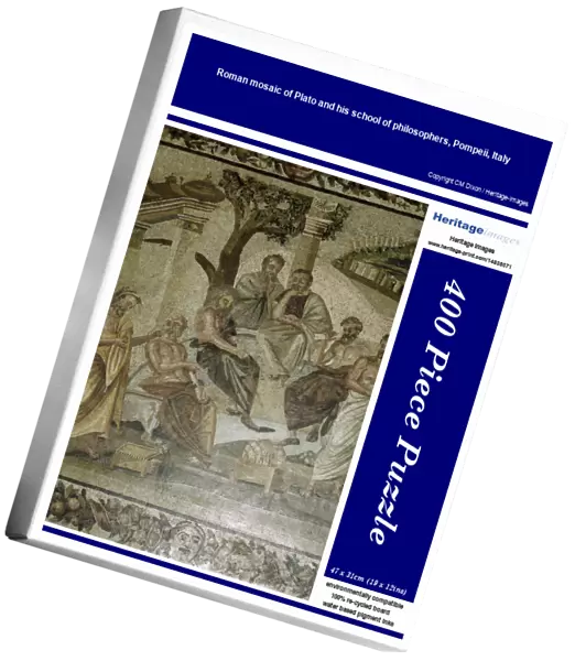 Roman mosaic of Plato and his school of philosophers, Pompeii, Italy