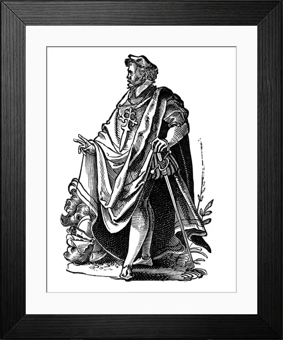 Framed Print : Knight Templar in travelling dress, (c1119) 16th century. Artist: Jost Amman Framed Print : Knight Templar in travelling dress, (c1119) 16th century. Artist: Jost Amman