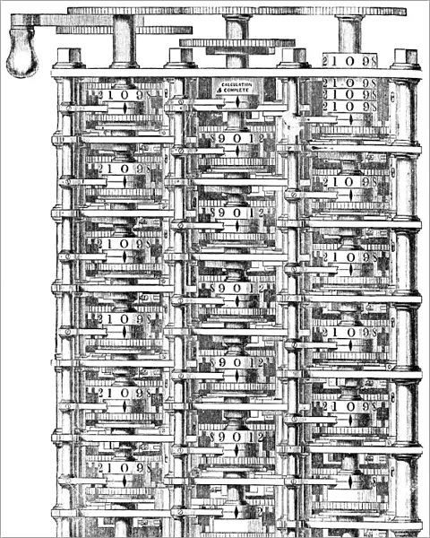 Babbages difference machine, 1864. Artist: Charles Babbage