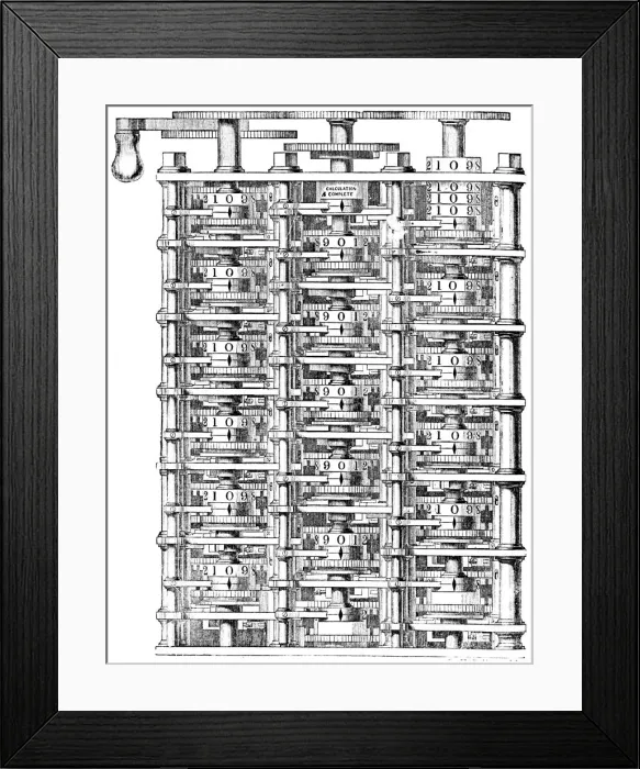 Framed Print : Babbages difference machine, 1864. Artist: Charles Babbage Framed Print : Babbages difference machine, 1864. Artist: Charles Babbage