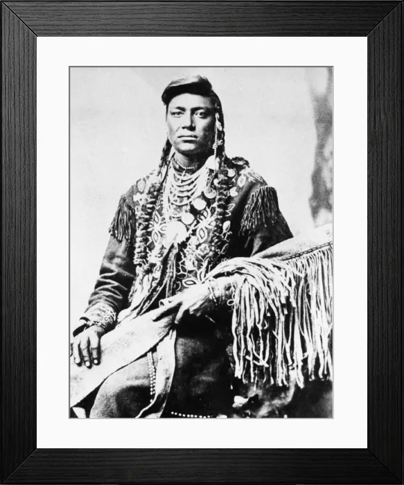 Framed Print : Little Head, North American Indian chief, c1885-90 Framed Print : Little Head, North American Indian chief, c1885-90