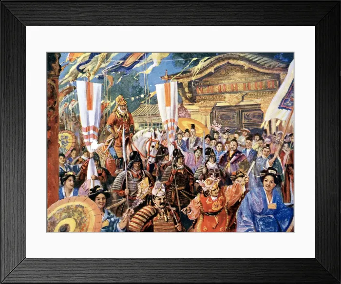 Framed Print : Artists impression of Yorimoto, 12th century Japanese warrior, 20th century Framed Print : Artists impression of Yorimoto, 12th century Japanese warrior, 20th century