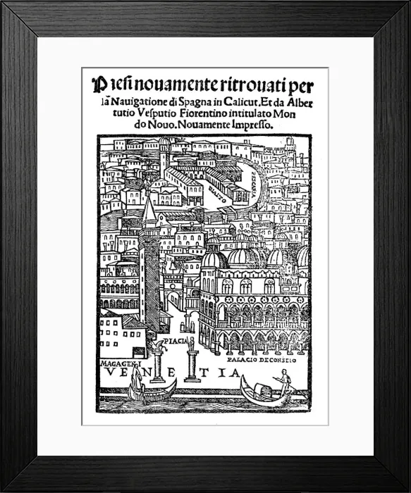 Framed Print : View of Venice, Woodcut, 1521 Framed Print : View of Venice, Woodcut, 1521