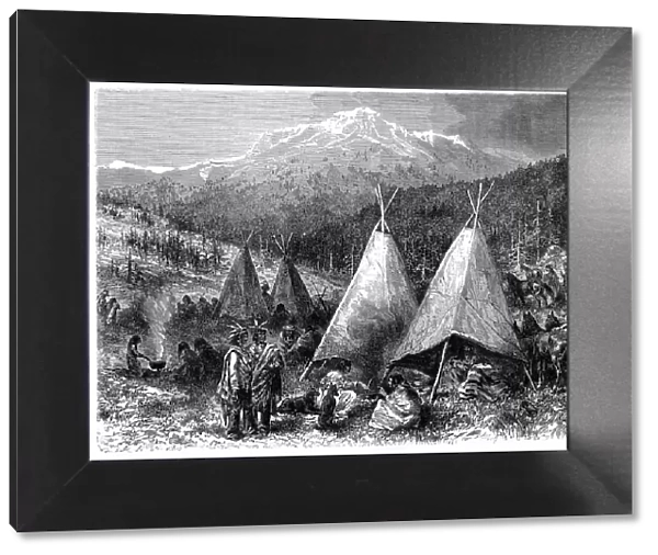 North America Indian encampment in Oklahoma, 1889