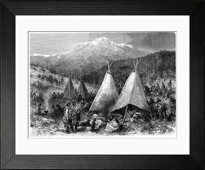 Framed Print : North America Indian encampment in Oklahoma, 1889 Framed Print : North America Indian encampment in Oklahoma, 1889