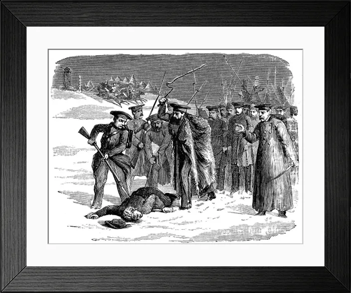 Framed Print : Exiled Russian prisoner being disciplined, 1874 Framed Print : Exiled Russian prisoner being disciplined, 1874